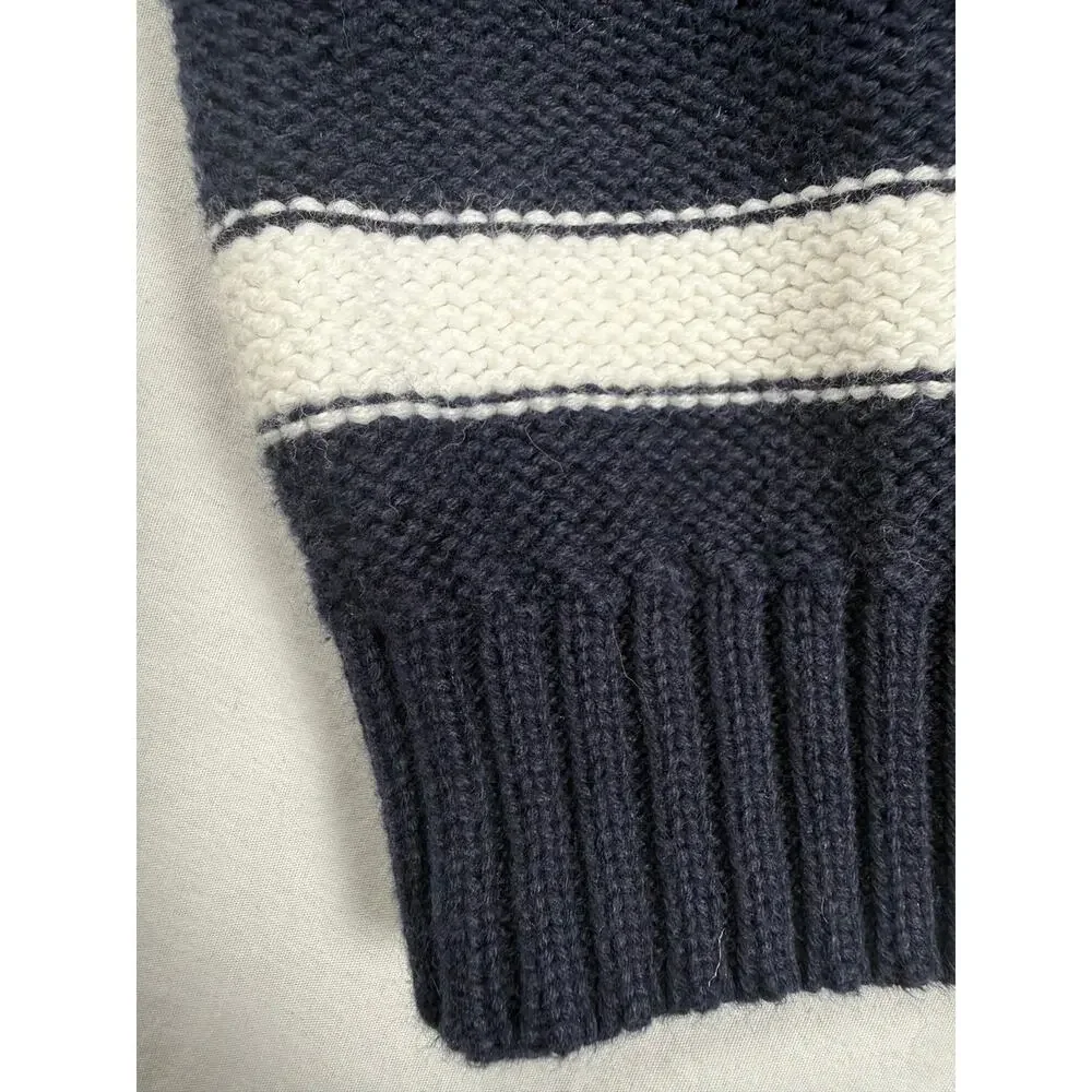 Gymboree Navy White Stripe Sweater Buttons Size 3T Boys Cotton